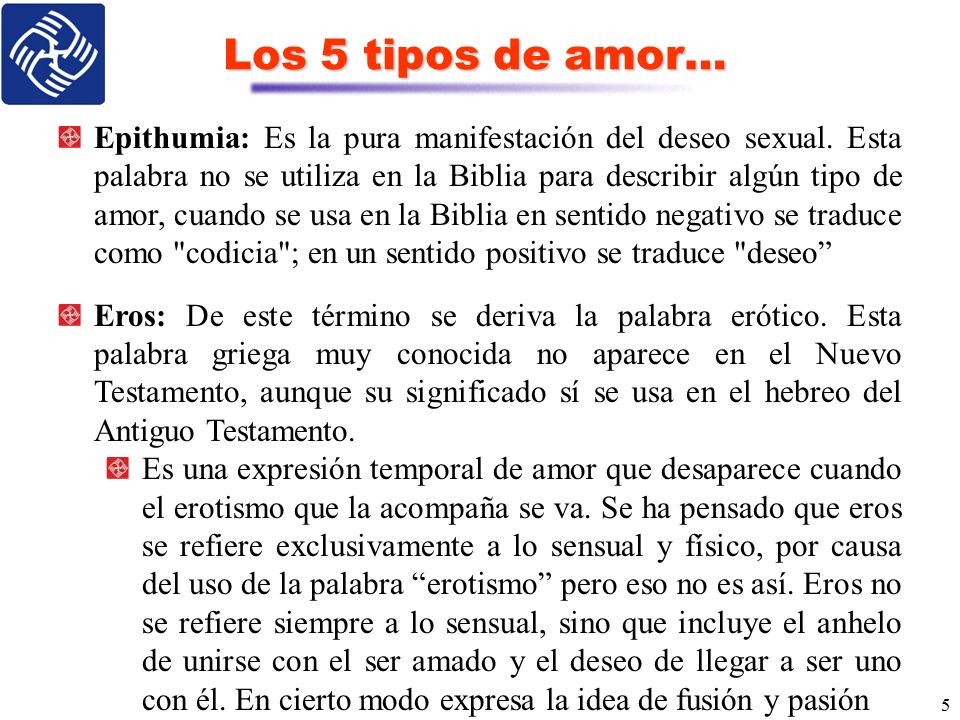 clases de amor segun la biblia